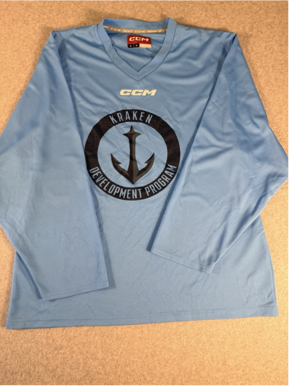CCM Seattle Kraken Development Program Hockey Jersey Mens M Blue Long Sleeve